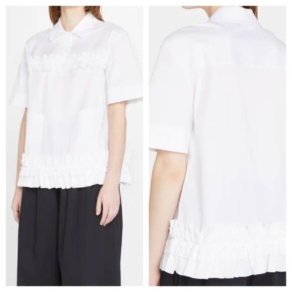 JASON WU Oversized Ruffled White Shirt - Picture 1 of 9